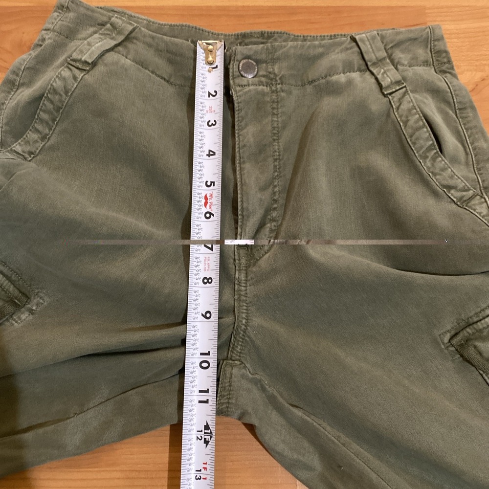 American Eagle High Rise Baggy Wide Leg Cargo Pants Olive Green‎ Size 0 Short - Picture 7 of 12